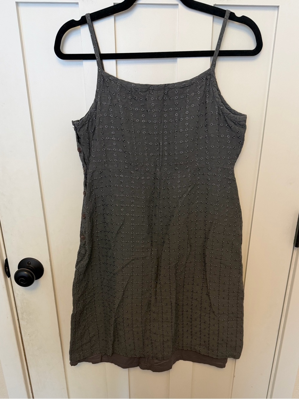 Vintage Gap Gray Eyelet Sundress Women's Size 6 1998 Spaghetti Strap Vintage